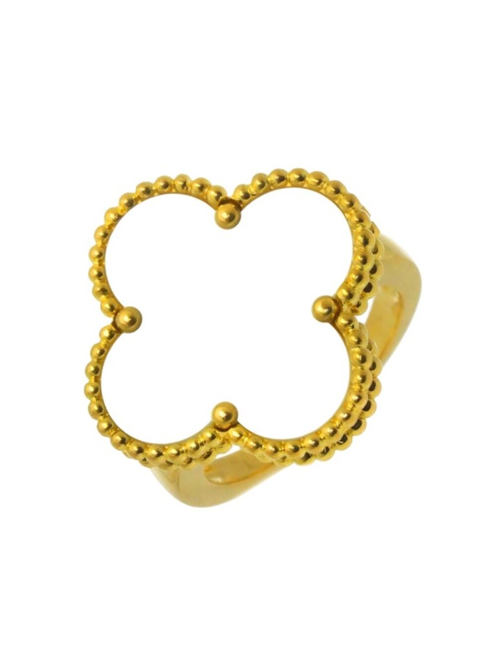 Van Cleef & Arpels Magic Alhambra 50 Ring Shell 18k Yellow Gold